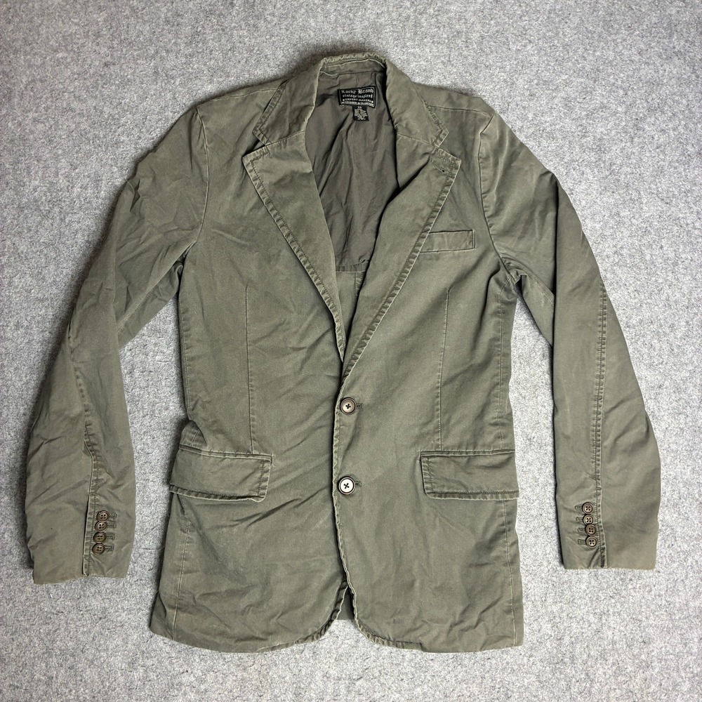 Lucky Brand Blazer Women XS Olive Green Excellent Cotton Twill Military Style
